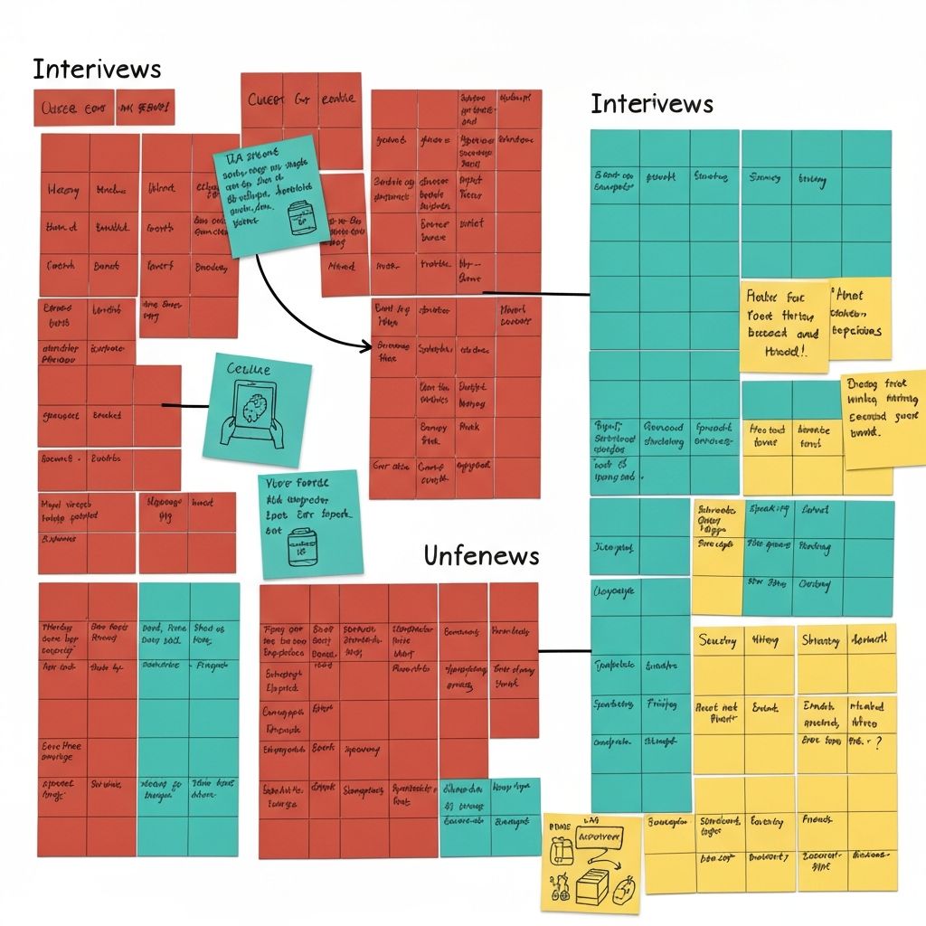 Affinity mapping of user interview findings