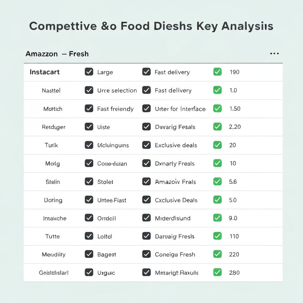 Competitive analysis feature comparison table